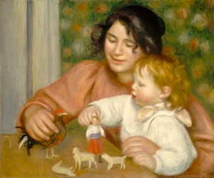 Kind mit Spielzeug, Gabrielle und der Sohn des Künstlers, Jean, 1895-96
